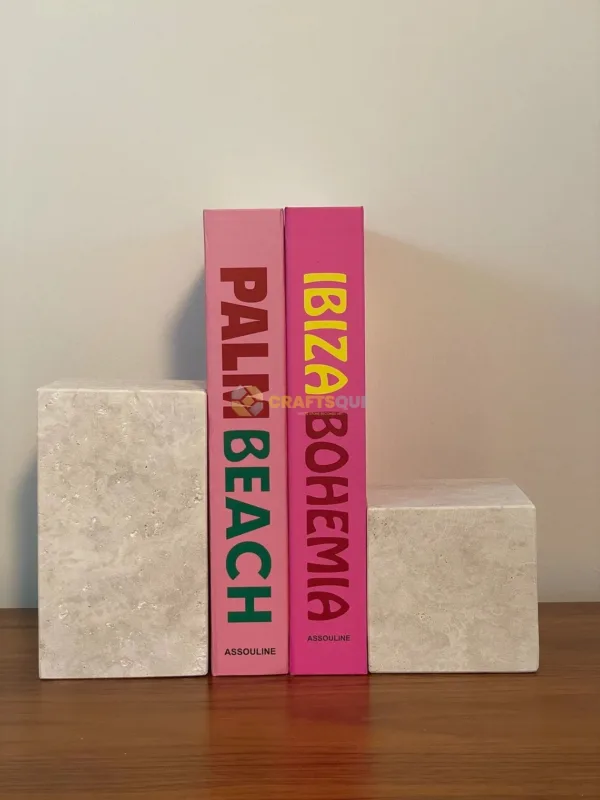 Travertine Bookend Cube Shape