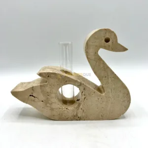 Swan Animal Travertine Sculpture Animal