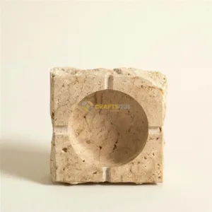 Natural Beige Marble Stone Travertine Ashtray