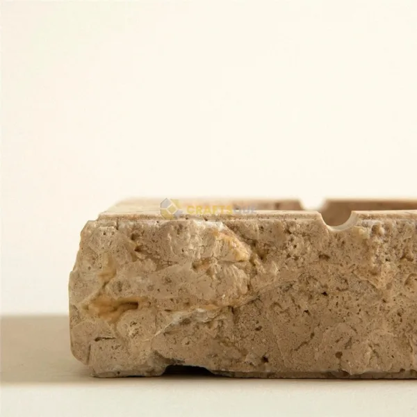 Natural Beige Marble Stone Travertine Ashtray