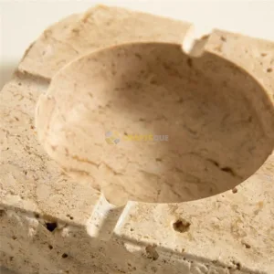 Natural Beige Marble Stone Travertine Ashtray