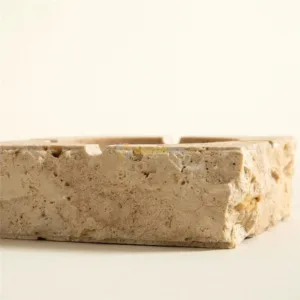 Natural Beige Marble Stone Travertine Ashtray