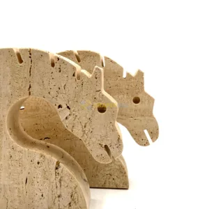 Dragons Head Travertine Bookends