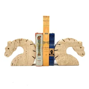 Travertine Bookends